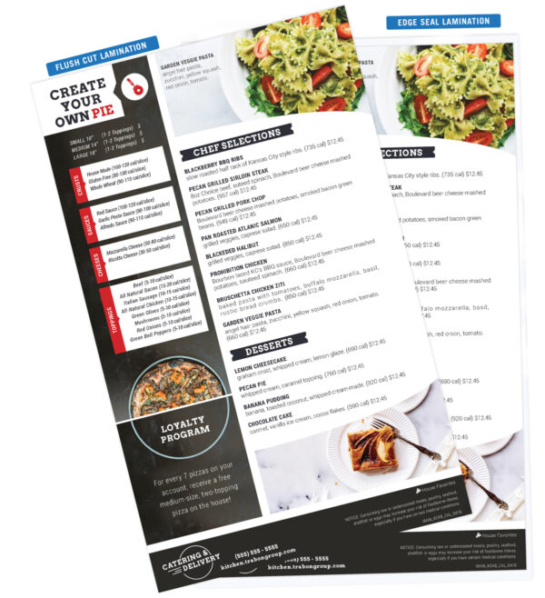 Laminated Menus
