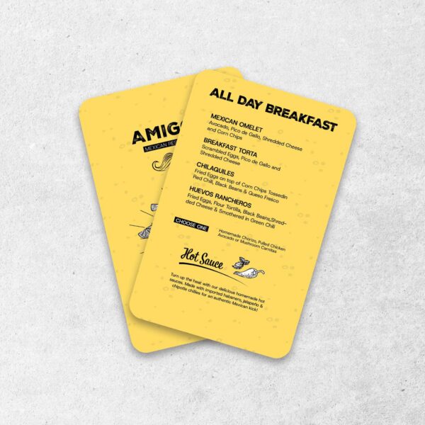 5.5" x 8.5" — Waterproof Menus Flat